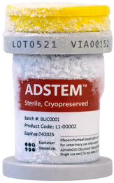 An ADstem vial, sterile and cryopreserved